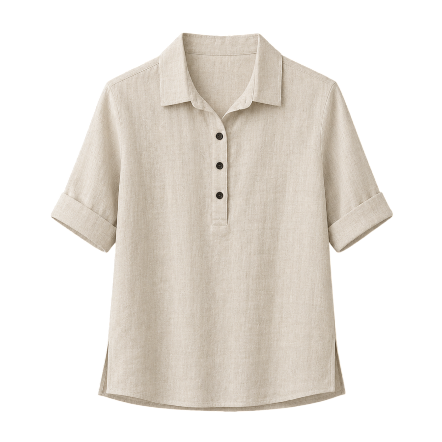 Natural Linen Short-Sleeve Tee