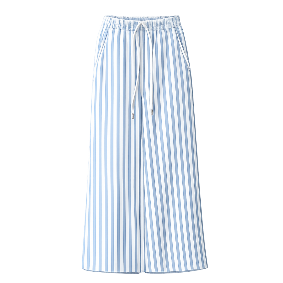 Light Blue Striped Lounge Pants
