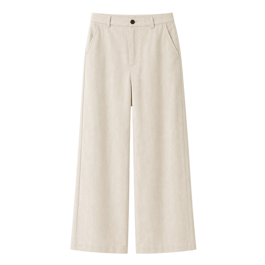 High-Waist Linen Wide Pants