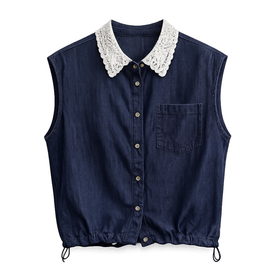Denim Sleeveless Shirt Vest
