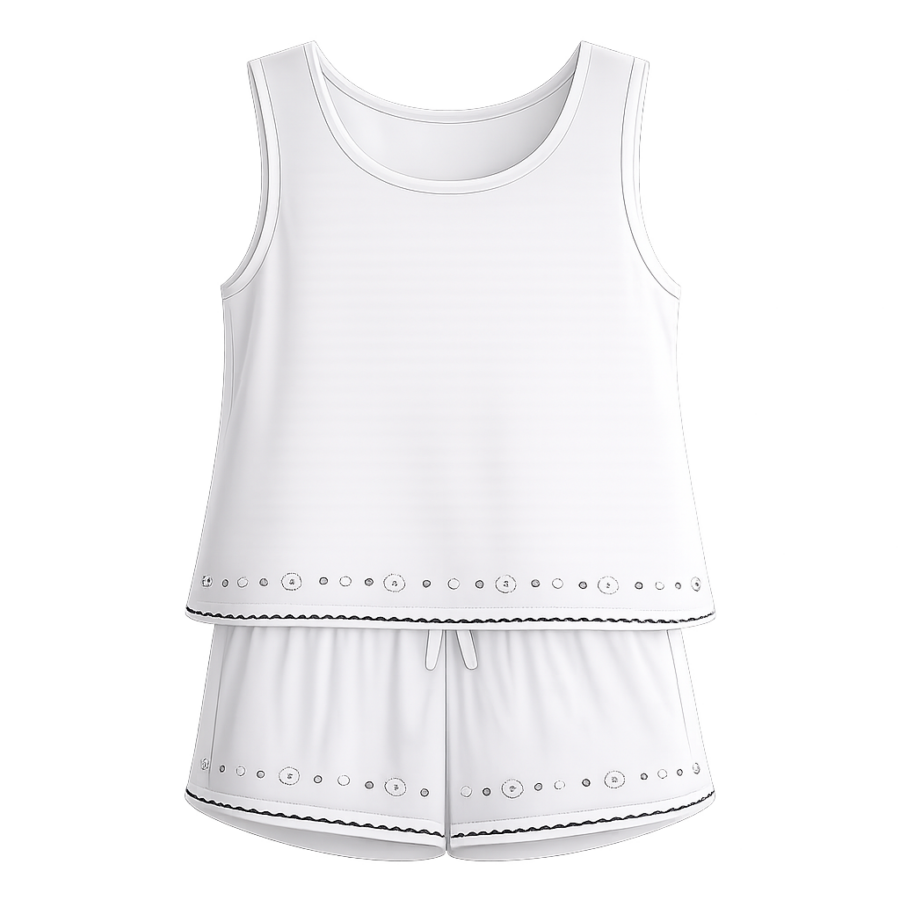 Vest & Short-Sleeve Matching Set
