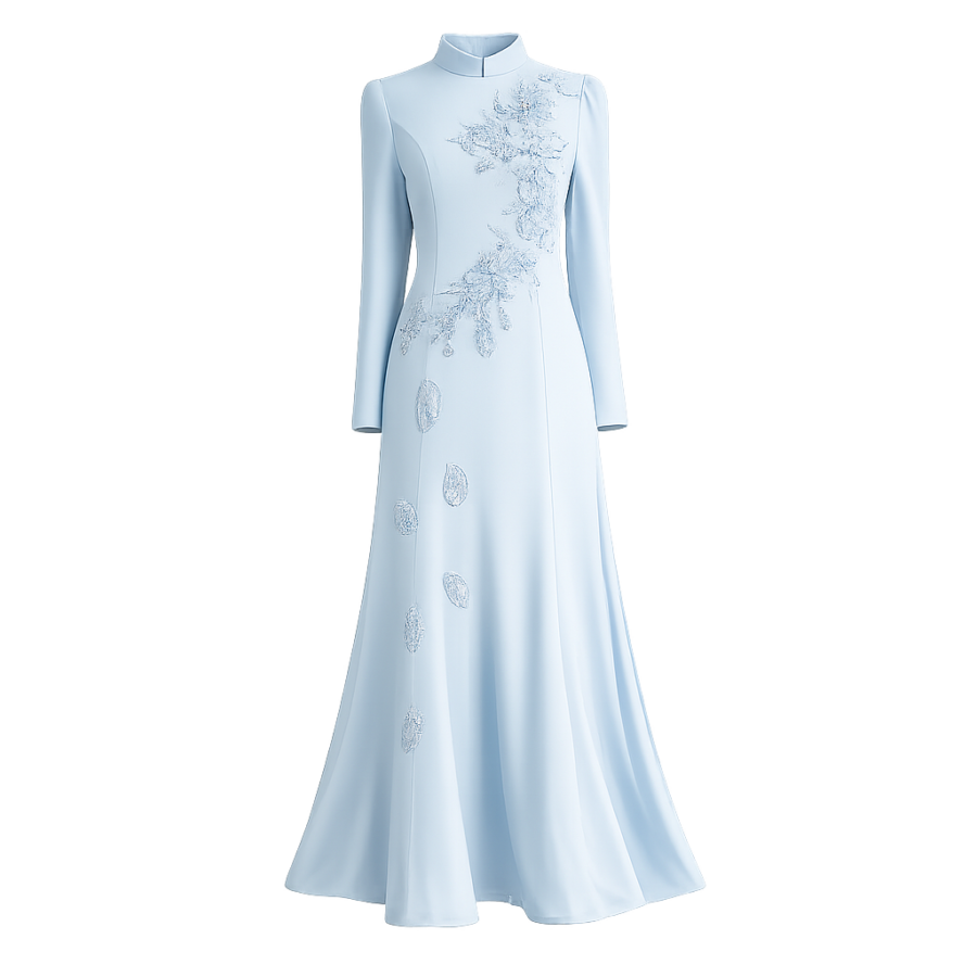 Light Blue Linen Maxi Dress