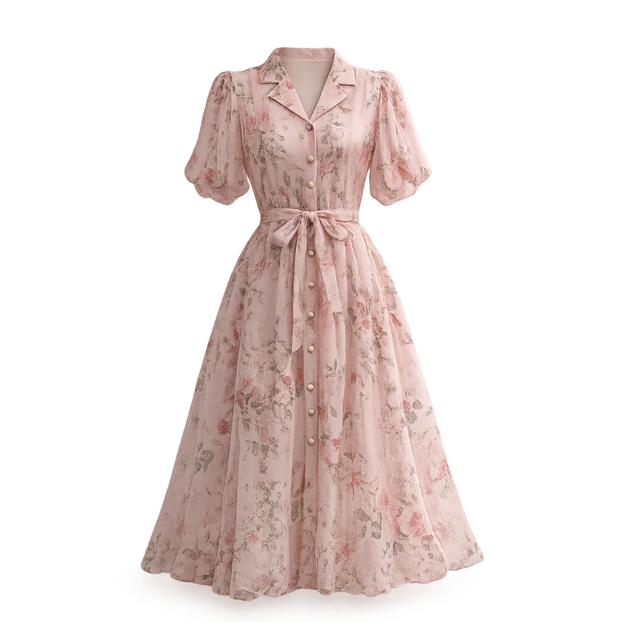 Blush Pink Midi-Maxi Dress