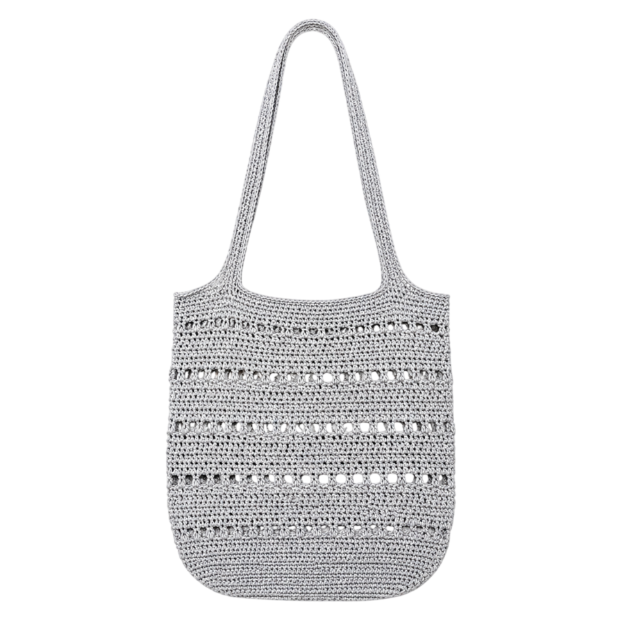 Woven Open-Weave Tote Bag