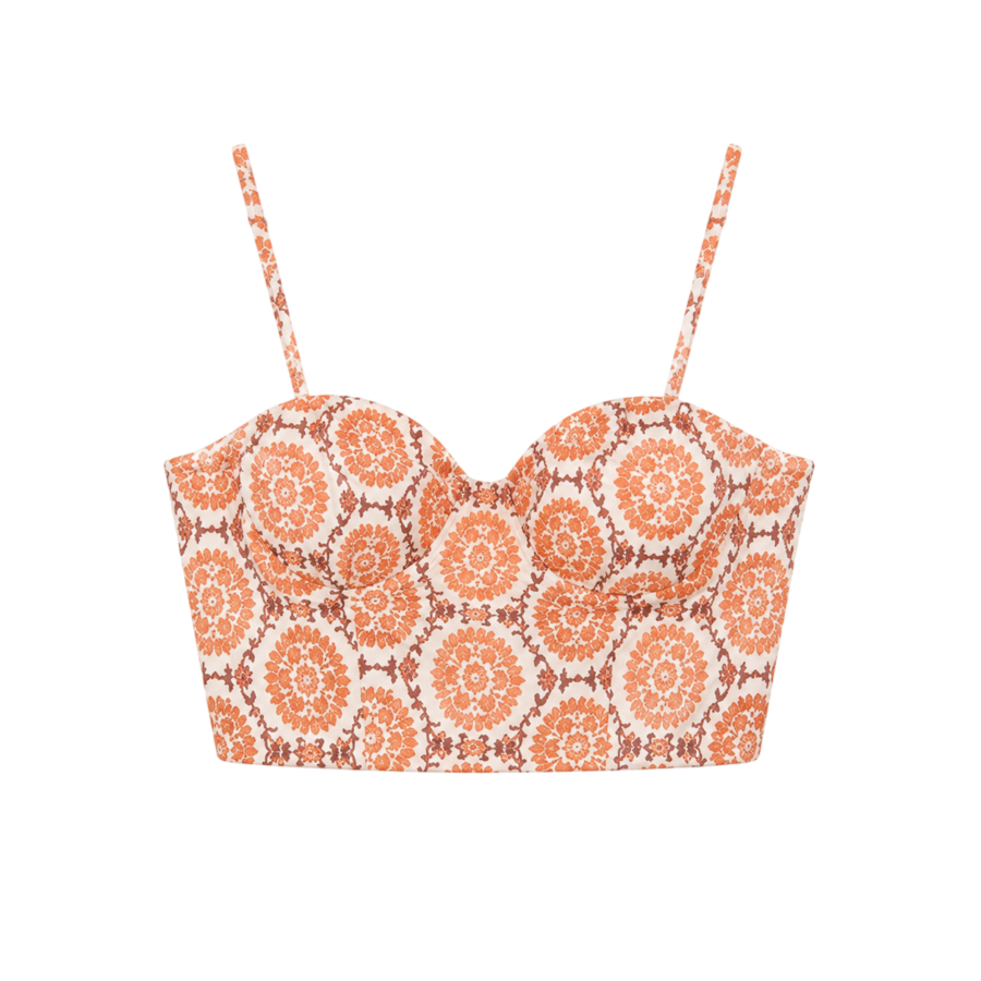 Coral Medallion Print Bralette Top