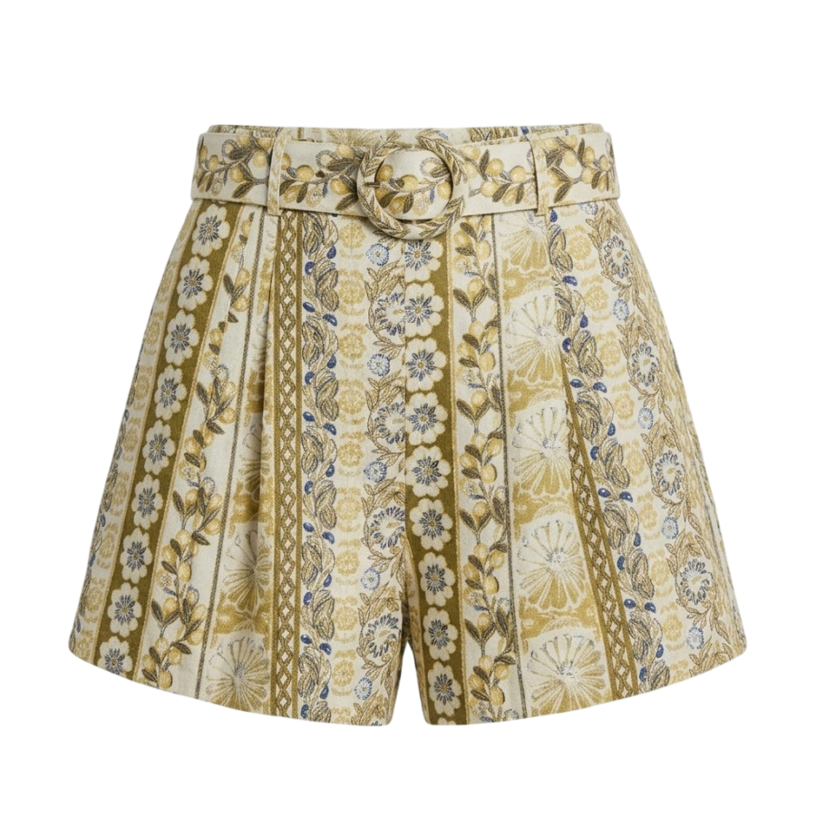 Printed High-Waist Shorts