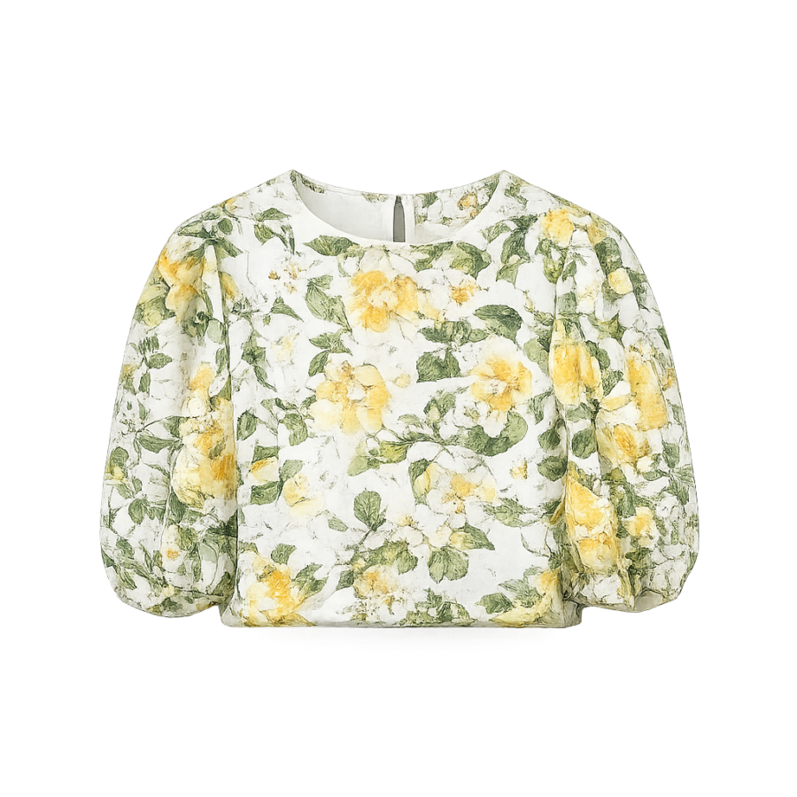 Floral Puff Sleeve Top