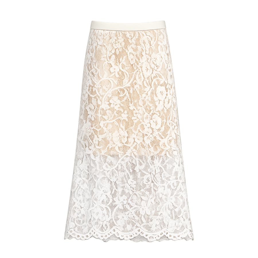 Floral Lace Midi Skirt