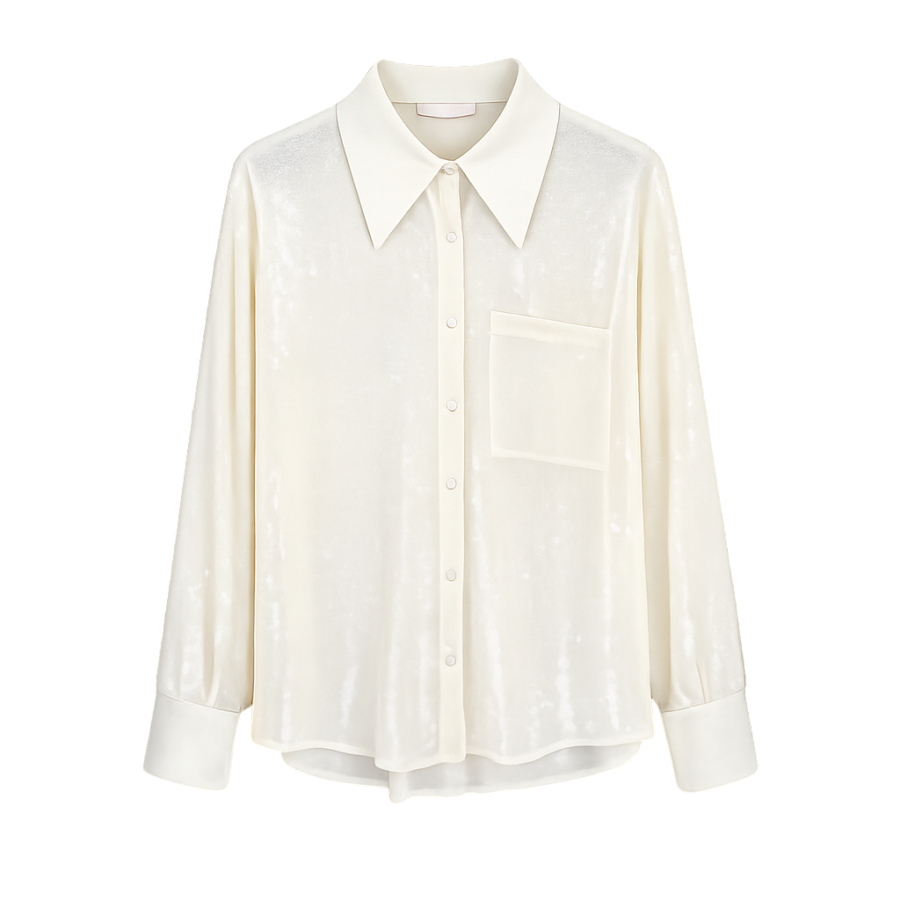 Ivory Long-Sleeve Button Shirt