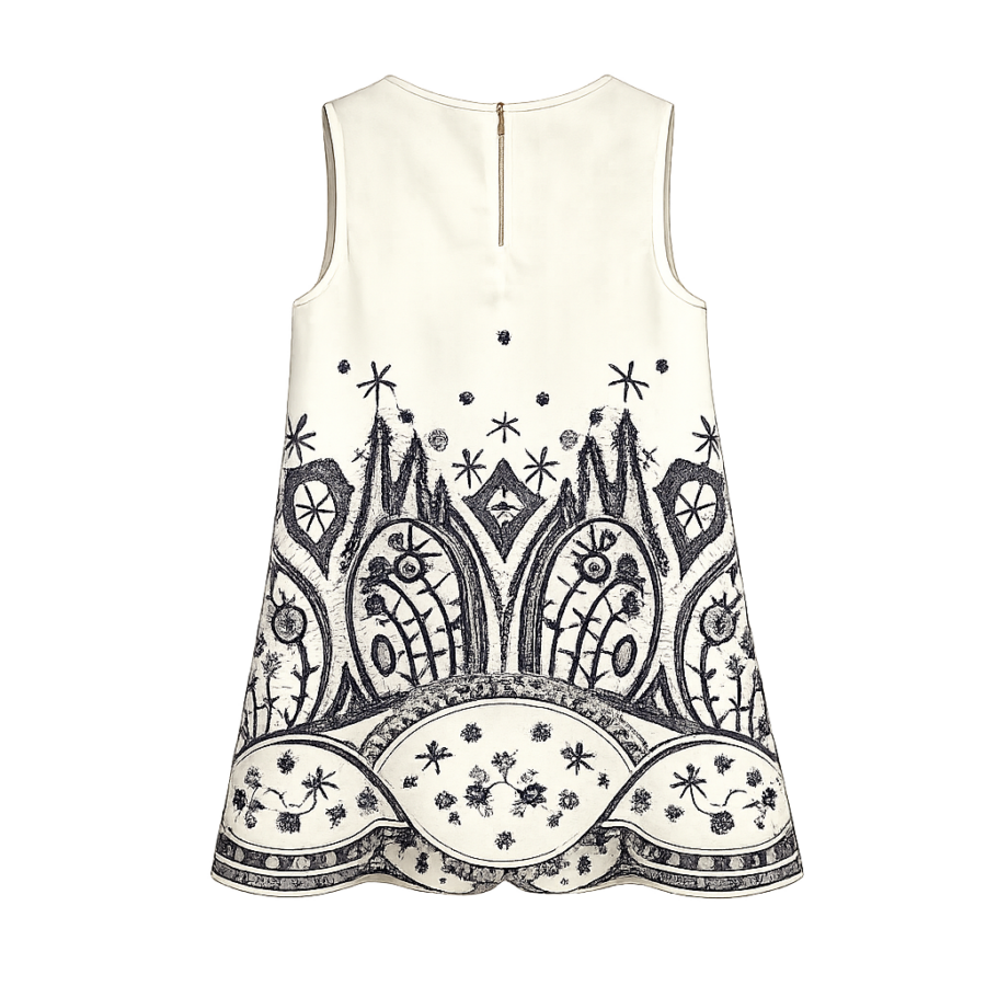 Baroque Embroidered Midi Dress