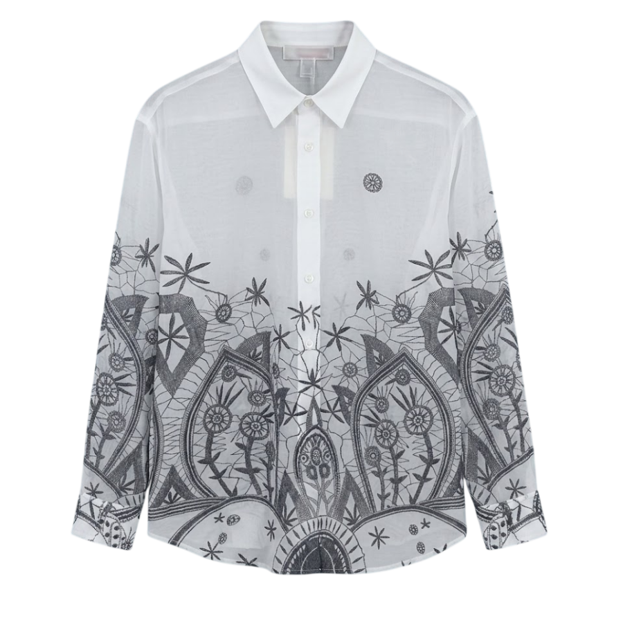 Sheer Embroidered Top